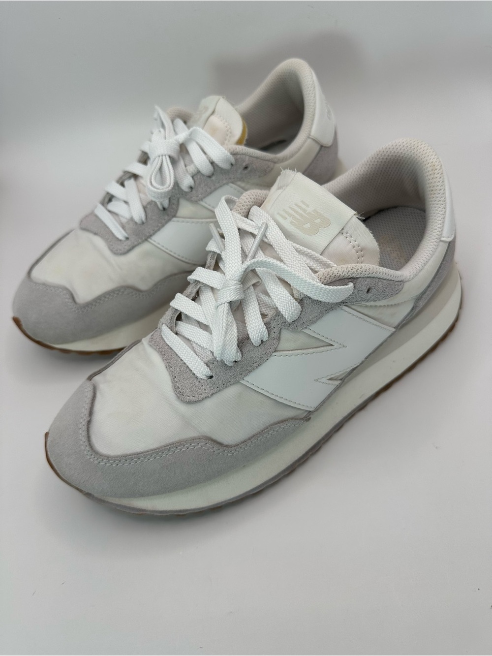 New Balance Sneakers in White and Light Gray